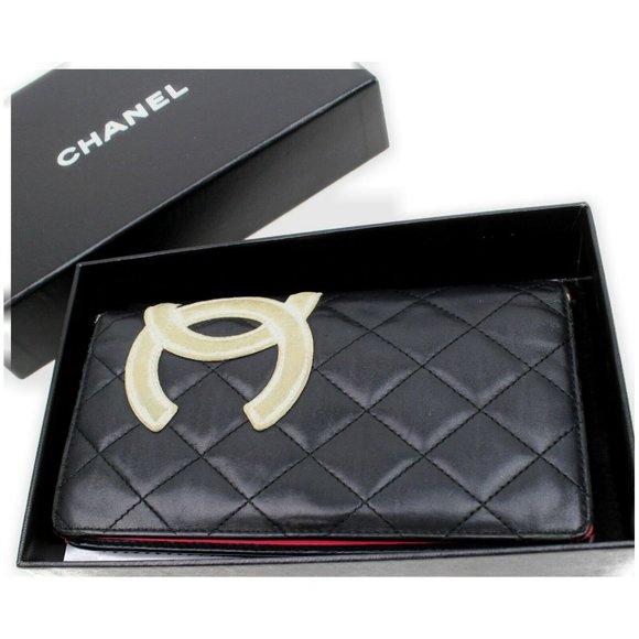 authentic Chanel Long Wallet Black